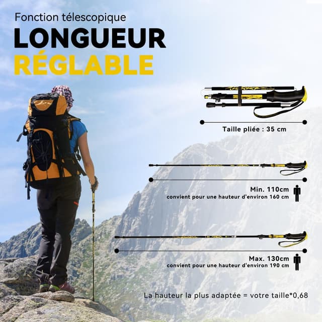 Thumbnail 2 de DOBESTS Bâtons de Randonnée Pliables