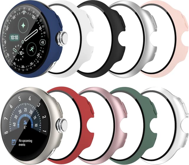 Detalle de Tiorecime 10 Pack Case for Google Pixel Watch 4 45mm (2025) with Tempered Glass Screen Protector