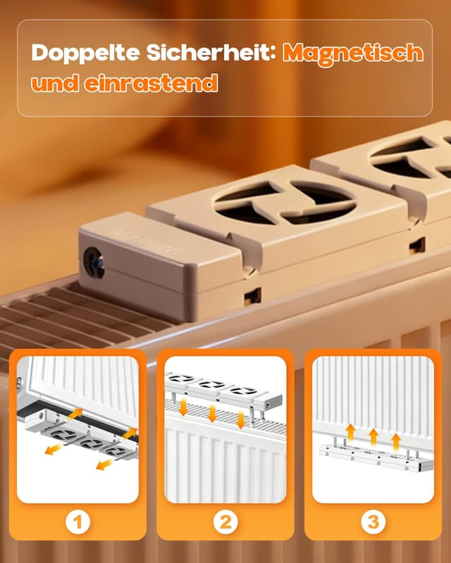 Thumbnail 5 de Heizkörper Ventilator 1 Stück leiser Lüfter zur Wärmeverteilung