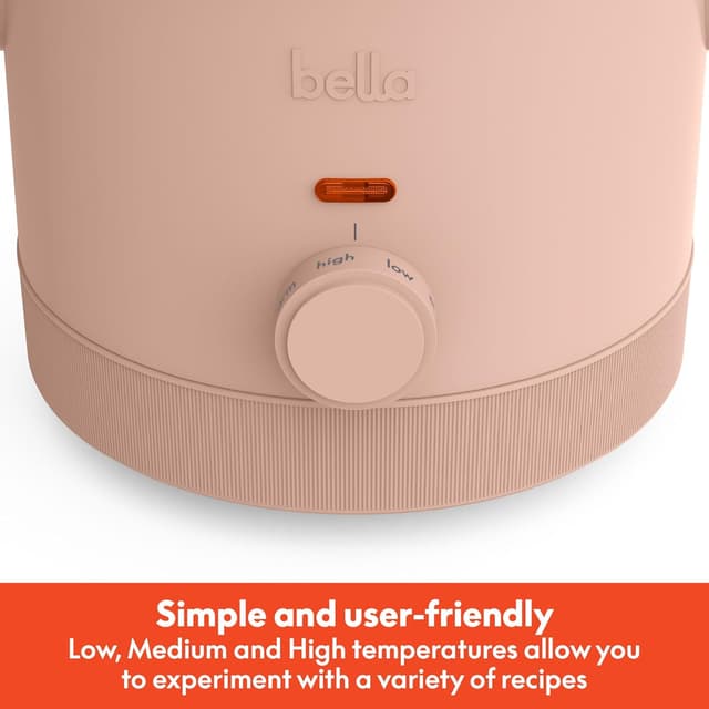 Detalle de bella 1.5 Qt Slow Cooker with 3 Heat Manual Control, Ceramic Nonstick Coating (Blossom)