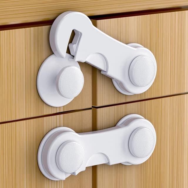 Detalle de Septeamay child safety cupboard locks (12-pack) for drawers, doors & fridges