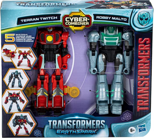 Detalle de Transformers EarthSpark Cyber-Combiner Terran Twitch & Robby Malto Action-Figuren-Set