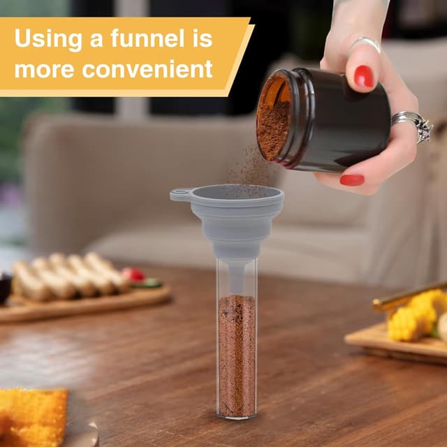 Detalle 1 de FINEASY Mini Salzstreuer-Set mit Deckel (10 Stück) für unterwegs – Salz & Pfeffer Streuer klein mit Trichter