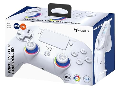 Thumbnail 10 de Subsonic - Mando Inalámbrico para PS5 con Paletas y LED Programables, Vibración y Función Táctil - Mando PS5 Blanco