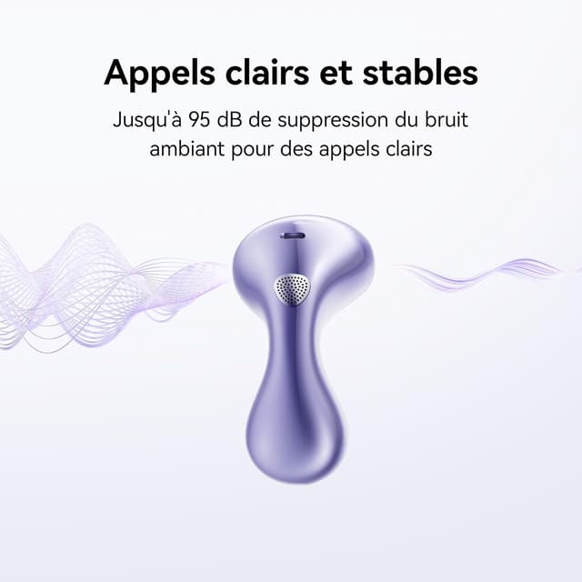 Detalle de HUAWEI FreeBuds 6 (violet) : écouteurs True Sound avec ANC open-fit et autonomie jusqu’à 36 heures