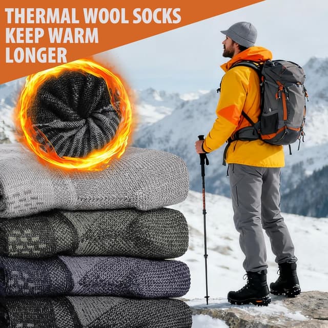 Thumbnail 2 de Cirorld Merino Wool Hiking Socks 3 pairs