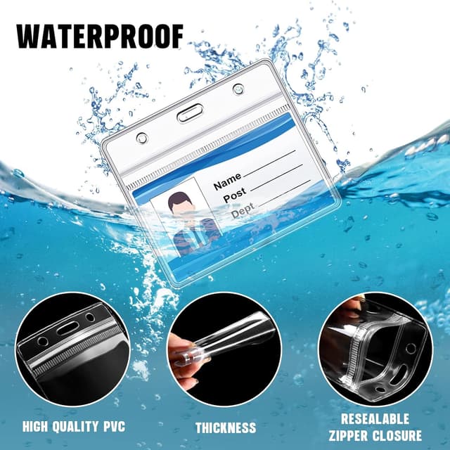 Detalle de XHDA 20-pack colourful neck lanyards with clear PVC card holders (for ID cards and staff)