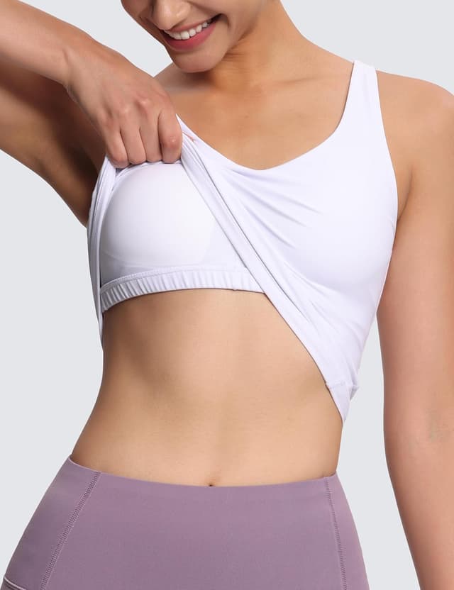 Detalle 2 de THE GYM PEOPLE Reggiseno sportivo da donna senza ferretto imbottito per allenamento e yoga