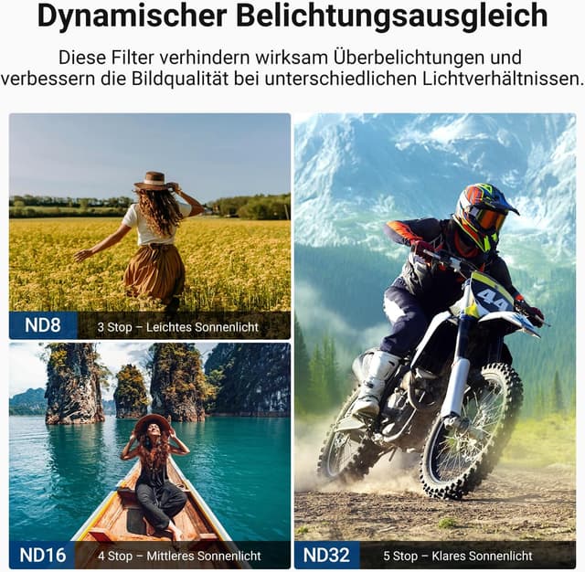 Detalle 2 de NEEWER FL-B100 Filter Set ND8/16/32 für Osmo Action 6