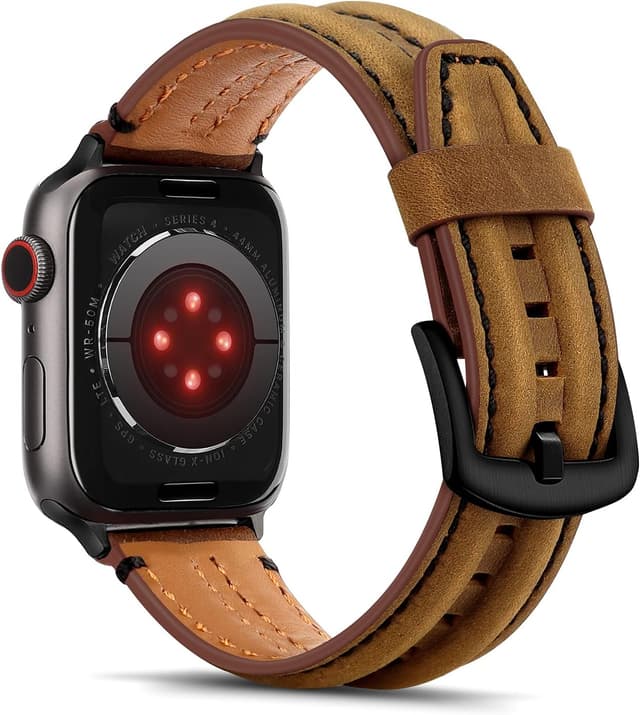 Detalle de Tasikar Genuine Leather Apple Watch Strap 42mm