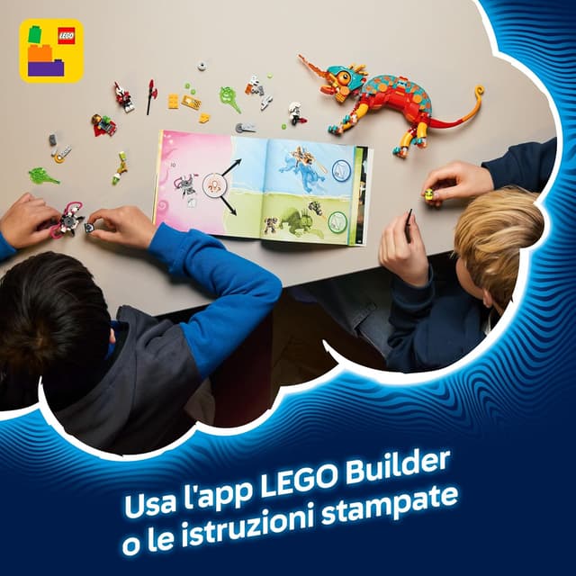 Detalle 2 de LEGO DREAMZzz 71492 Il Camaleonte di Fuoco di Mateo 2 in 1 trasformabile in aereo e mech