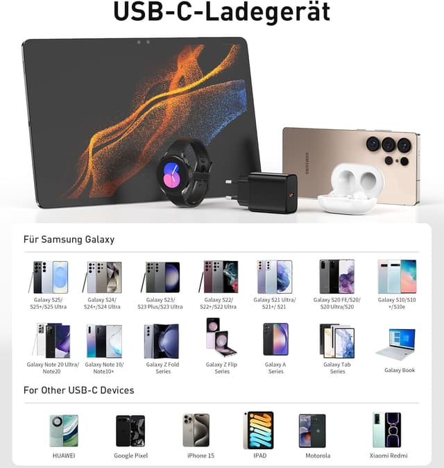 Thumbnail 5 de 45W Cargador USB C PD 3.0 para Samsung e iPhone