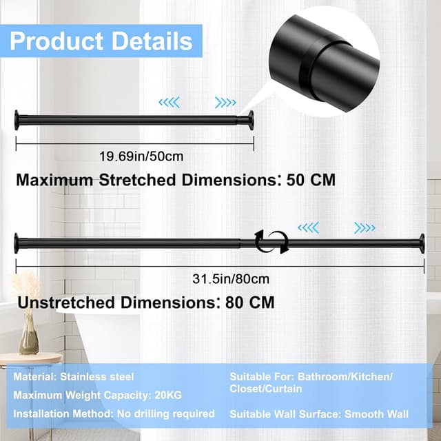 Thumbnail 1 de VirtuGro 110-200cm Teleskopstange 20 kg đȘ