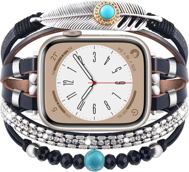 Detalle de V.R.HOPE Boho-Armband für Apple Watch (Damen) – kompatibel mit 38/40/41/42/44/45/46/49 mm