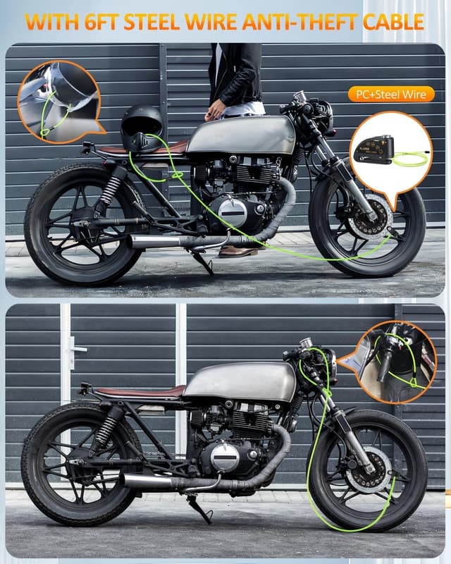 Thumbnail 5 de YBLNTEK Motorbike Alarm Disc Lock 120dB 🏍