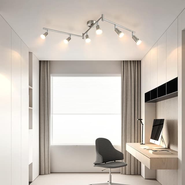 Detalle de Glitzerlife LED-Deckenstrahler 6-flammig für Wohnzimmer & Schlafzimmer – schwenkbar (GU10, ohne Leuchtmittel)