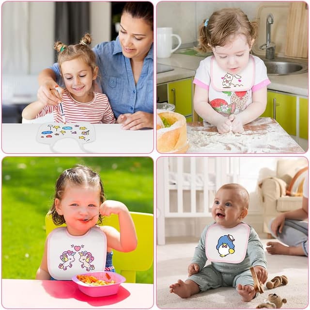 Thumbnail 6 de Aolso baby painting bibs set (6 bibs, 6 bodysuits) with textile pens and stencils for 6–9 months