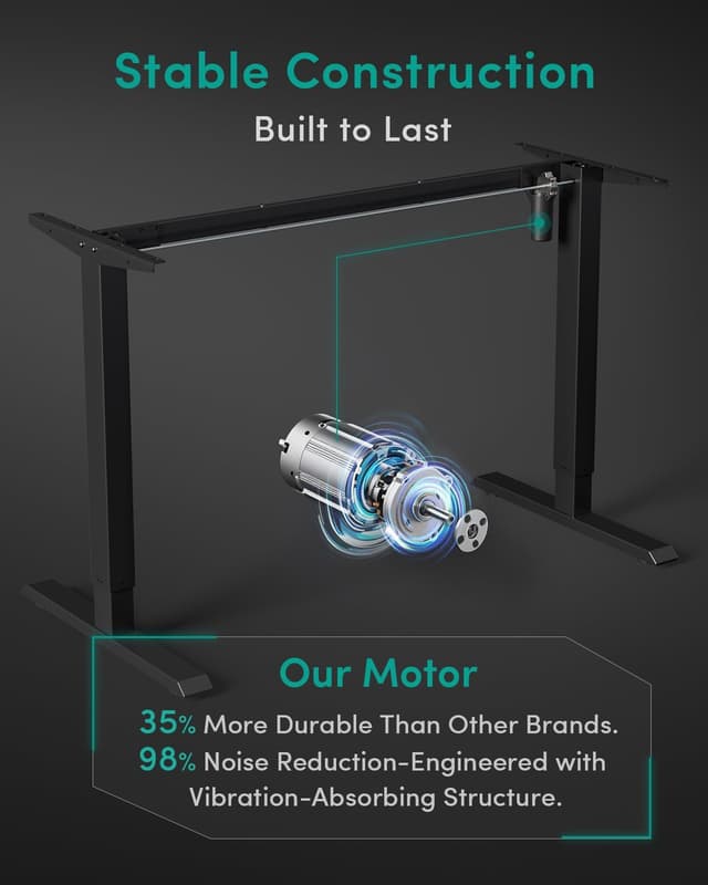 Detalle 2 de FEZIBO Electric Standing Desk 100 x 60 cm adjustable sit‑stand desk