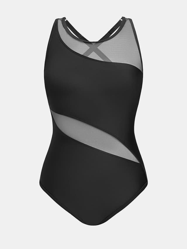 Detalle 2 de CUPSHE monokini asimmetrico con scollo alto e cutout crossback