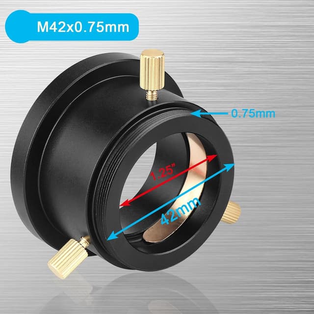 Detalle de Svbony SA404 Adapter M48 auf M42 (1,25-Zoll-Schnittstelle) für SV41-Spektive aus Aluminium
