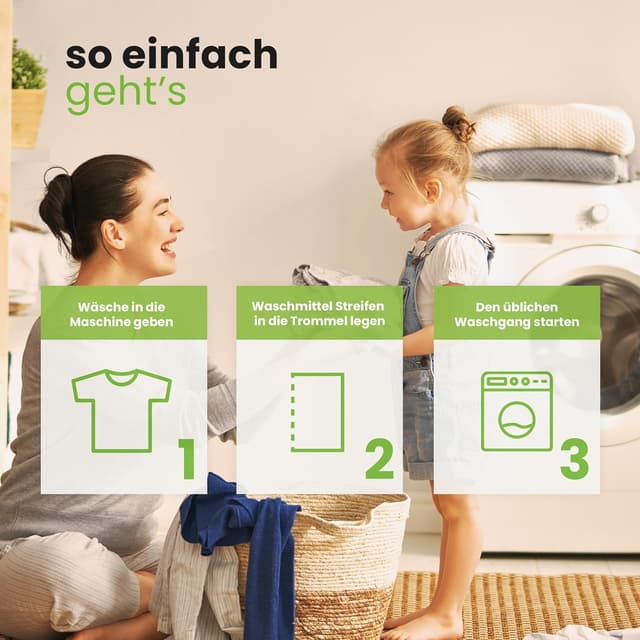 Detalle de BiOHY Waschmittel Blätter (1 x 60 Stück) – nachhaltiges Universal-Reisewaschmittel in wasserlöslichen Streifen