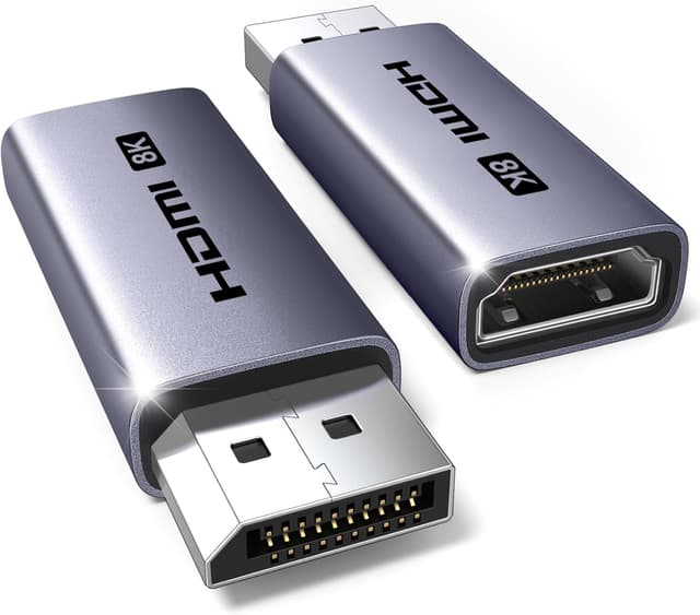 Detalle de UGREEN 8K DisplayPort-auf-HDMI-Adapter (DP auf HDMI) unidirektional, 2 Stück – bis 8K@60 Hz, kompatibel mit Monitor & GPU