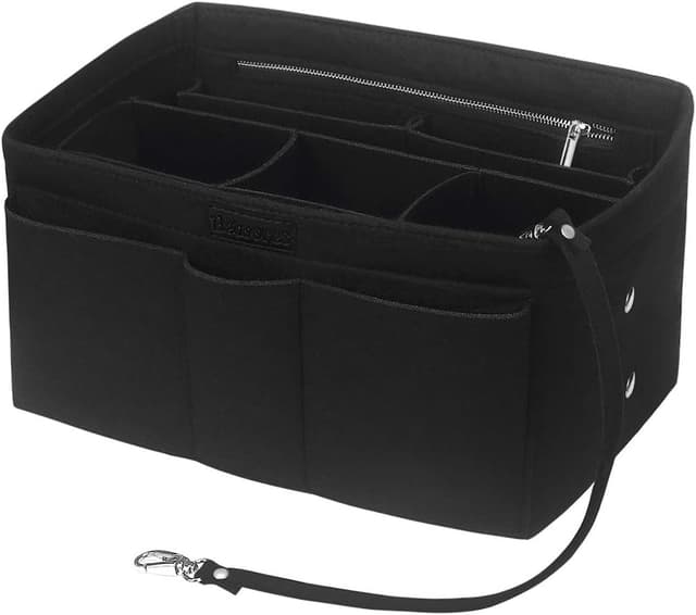 Detalle de Betoores Bag Felt Handbag Organiser Tote Folder with Zip Pocket, Black, L