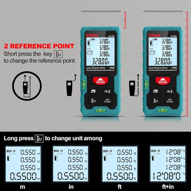 Detalle de Kiprim LD100E laser distance meter 100m