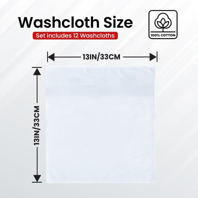 Detalle de Infinitee Xclusives Wash Cloths 13x13 Pack of 12