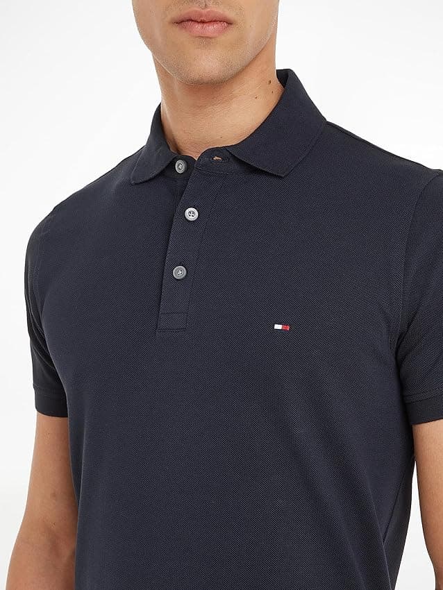 Detalle de Tommy Hilfiger Polo Hombre 1985 Slim Fit Azul 🌟