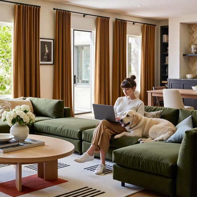 Detalle de Lazzzy Velvet Blackout Extra Long Thermal Insulated Curtains (Beige) — Rod Pocket, 2 Panels, 42" x 108