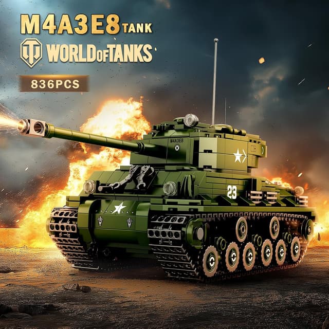 Detalle de Reobrix M4A3E8 Sherman Tank 836 pezzi