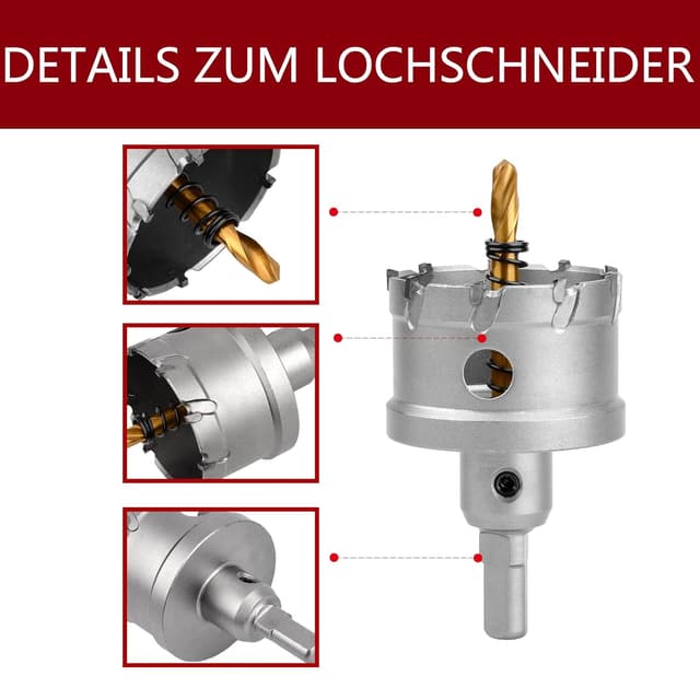Thumbnail 6 de 51mm Lochsäge Hartmetall-Bohrer für Edelstahl
