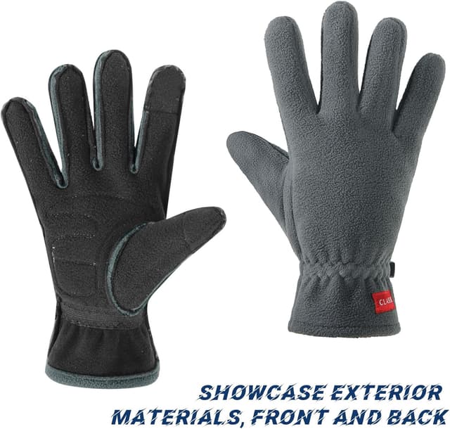 Detalle 2 de Winter Thermal Fleece Gloves for Men – windproof, touchscreen and anti-slip palm