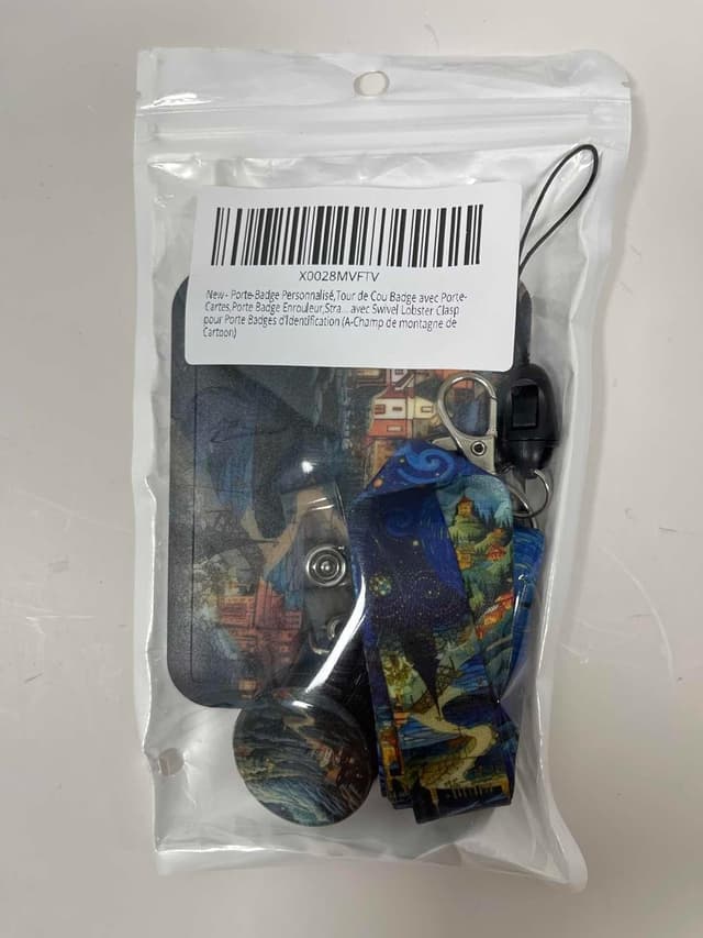 Thumbnail 6 de Porte-Badge personnalisé avec tour de cou, enrouleur et porte-cartes (strapp à clip à mousqueton pivotant)