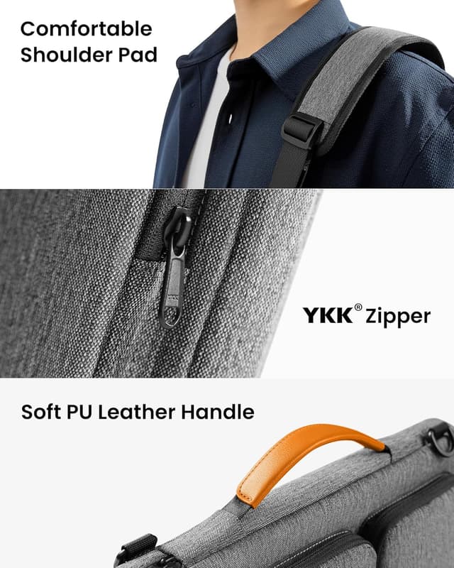 Detalle 2 de tomtoc Laptop Shoulder Bag for 14 inch laptops (12-month warranty) — 360° protective sleeve-style carry