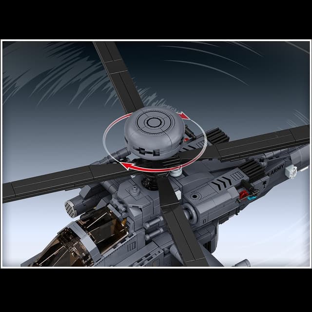 Detalle de MISINI M8023 AH-64 Apache Langbogen Blockset im Maßstab 1:35 (1.383 Teile)