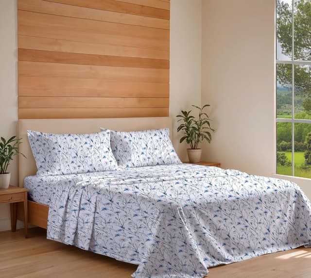 Detalle 2 de RUVANTI 100% Organic Cotton Percale Queen Sheets Set (GOTS Certified) – Deep Pocket 15