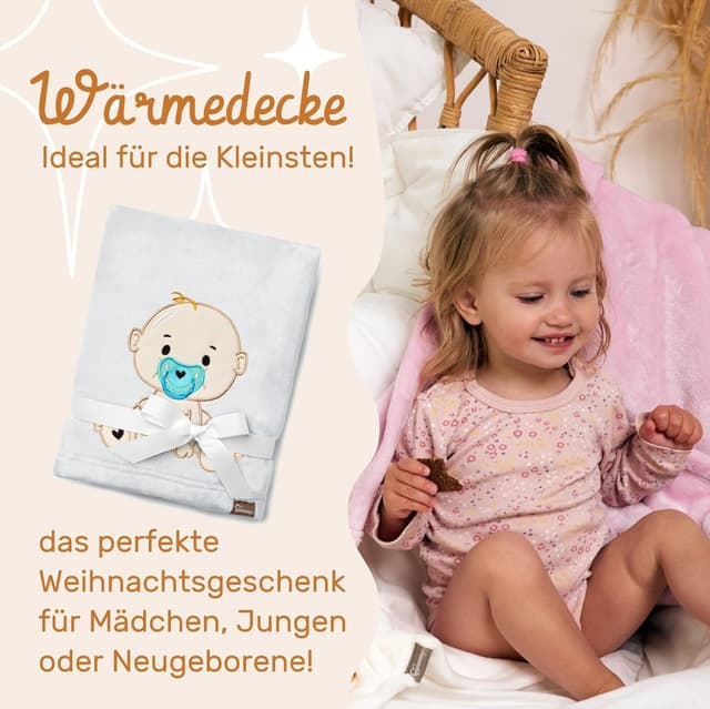 Detalle de Be Mammy Manta Caliente para Niño, Cobija Invierno Gris