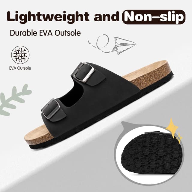 Detalle de FITORY Glitter Slide Sandals with Cork Footbed and Adjustable Straps (Kids)