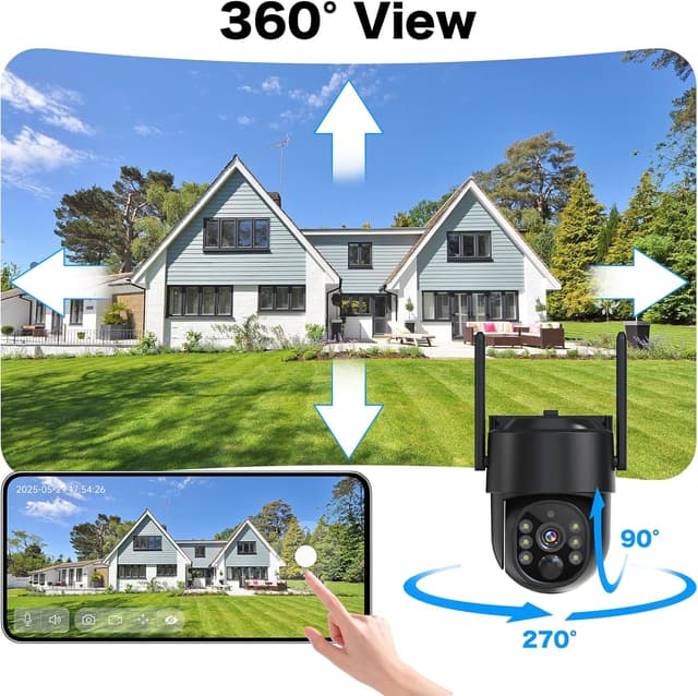 Detalle de Wireless Solar Security Camera (5G/2.4G) with 2-Way Talk, Color Night Vision & Human Detection