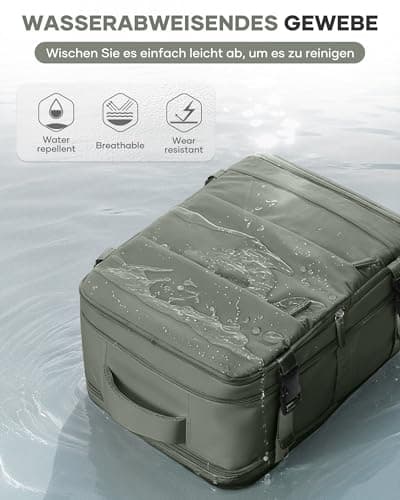 Thumbnail 6 de BJLFS Mochila de cabina 40x30x20 para avión (Ryanair/Wizz Air/Vueling), portátil 17” y bolsillo seco-húmedo - Verde