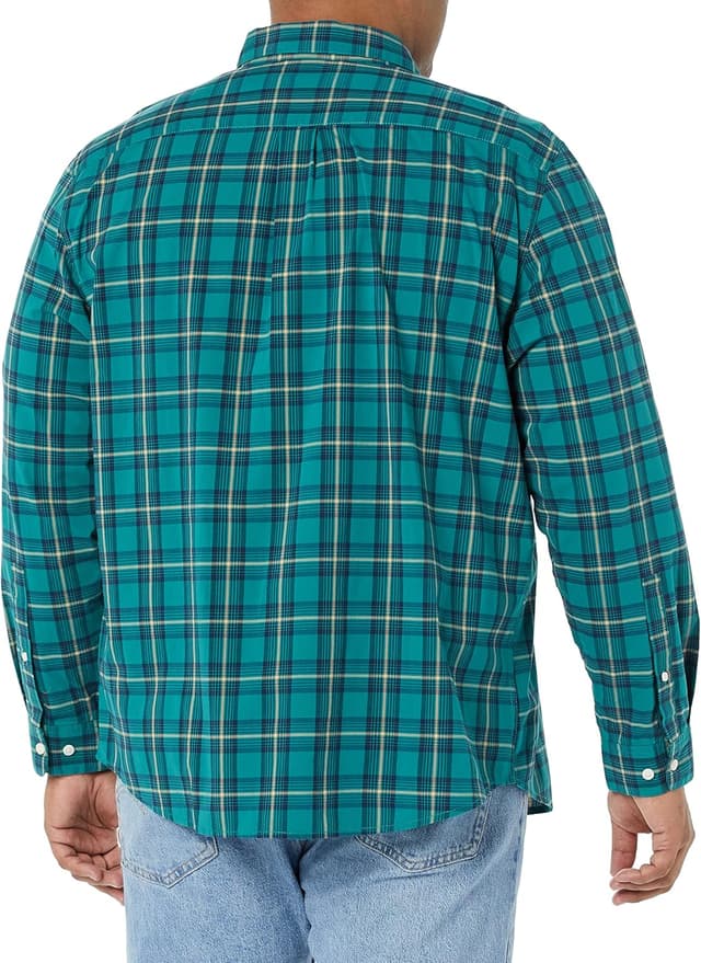 Detalle de Amazon Essentials Men’s Long-Sleeve Slim-Fit Stretch Poplin Shirt