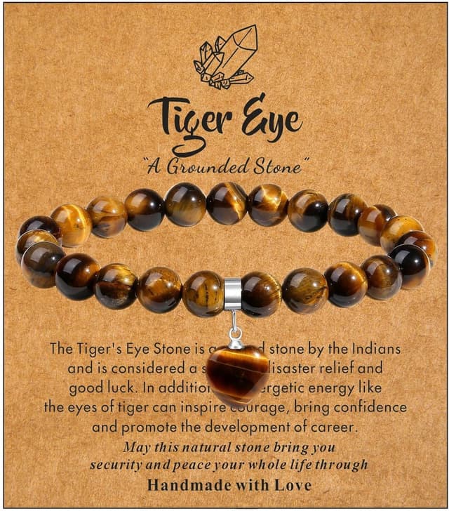 Detalle de XIANNVXI Herz-Armband für Damen mit Stein- und Kristallperlen (8 mm) – elastisches Perlenarmband als Schmuckgeschenk