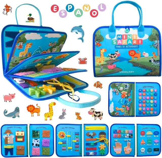 Detalle de Vebolary Busy Board Montessori: Juguete Educativo 🧠 para niños