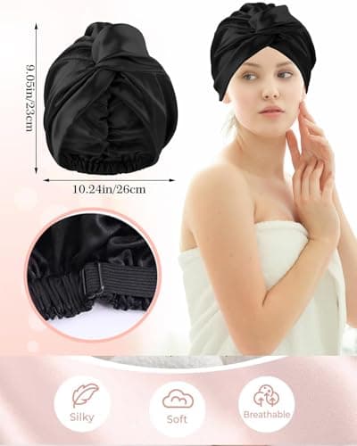 Detalle 2 de FOLAI Seidenhaube Schlafmütze für Haare nachts