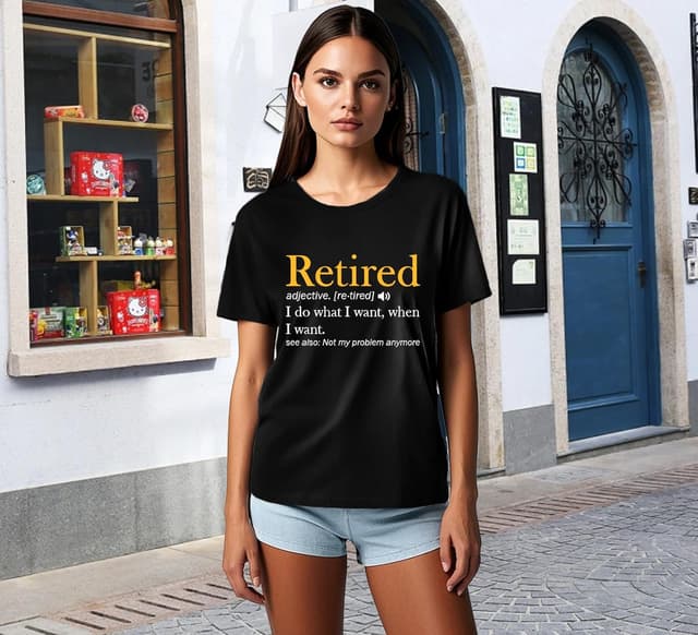 Detalle 2 de Qskall Retirement T-Shirts for Women – Grandma Retired Tee with Funny Slogan