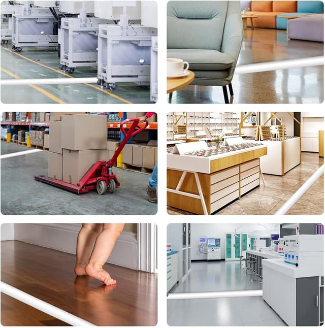 Detalle de DIKARIYA selbstklebender Kabelkanal für den Boden (Weiß), flexibel, 6 cm x 1 m – Kabelbrücke zum Verlegen von Bodenkabeln