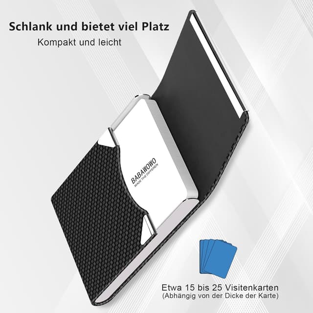 Detalle de BABAWOWO Visitenkartenetui, schlankes PU-Etui