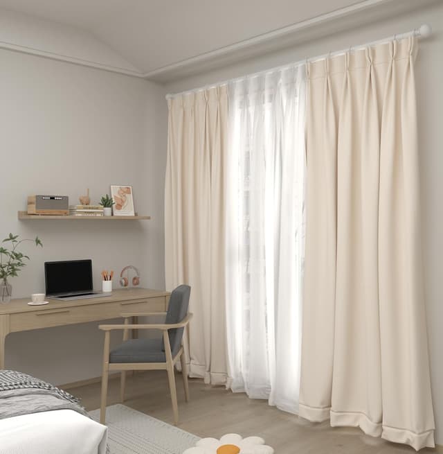 Thumbnail 6 de GDEVKHN Adjustable Curtain Poles for Eyelet Curtains (Silver, 33–86.6 inch) with Round Finials